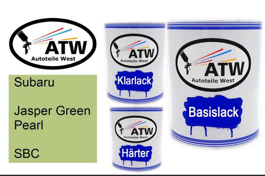 Subaru, Jasper Green Pearl, SBC: 1L Lackdose + 1L Klarlack + 500ml Härter - Set, von ATW Autoteile West.